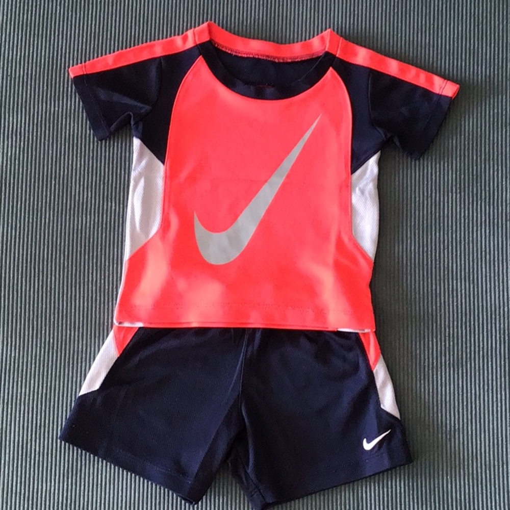 Nike Red and Blue Rashguard Swim Set